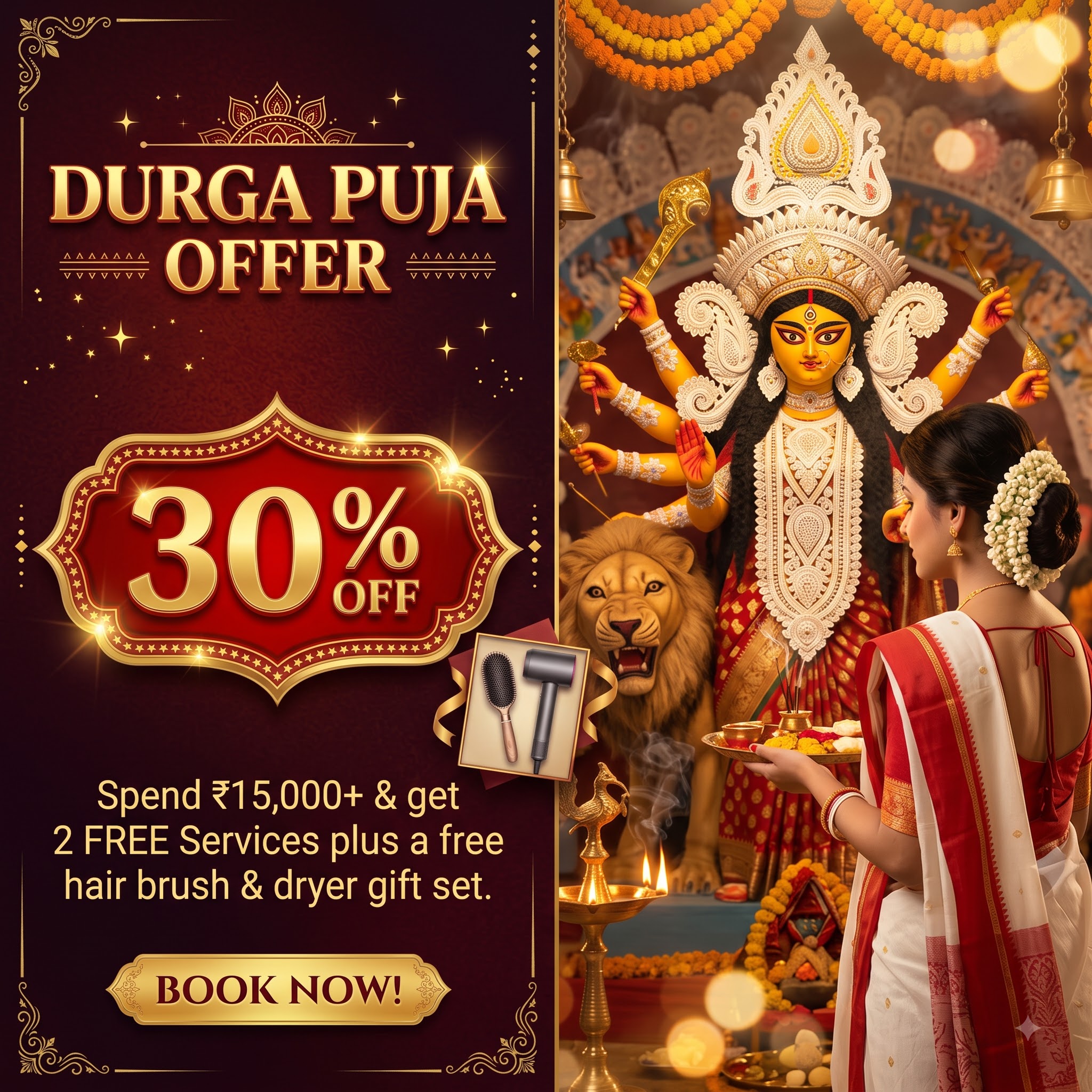 Durga Puja Offer 2026 on Hair Patch and Hair Wig in Kolkata and Howrah - AK Hair Wig